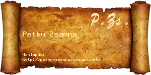 Petku Zsanna névjegykártya